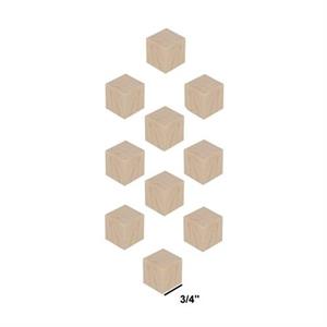 Wood Block Cubes - 3/4 x 3/4 x 3/4. Pack of 10