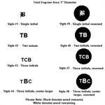 Monogrammed Rosewood Key Chain Layout Styles