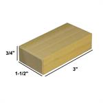 Rectangular Wood Block - 3/4 x 1-1/2 x 3