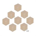 Wood Block Cubes - 1-1/2 x 1-1/2 x 1-1/2. Pack of 8