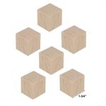 Wood Block Cubes - 1-3/4 x 1-3/4 x 1-3/4. Pack of 6