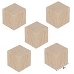 Wood Block Cubes - 2 x 2 x 2. Pack of 5