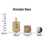 Laser Engraved Hardwood Dreidel Size