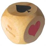 Humongous 2-1/2" Faceted Hardwood Suit Marker Cube with Inlaid Faces