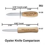 Personalized Oyster Knife Size Comparison