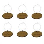 Latin Wine Glass Charms, Set of 6