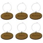 Personalized Wood Wine Charms, Set of 6