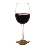 Personalized Wood Wine Glass Charm on 12-1/2 Oz. Red Wine Glass