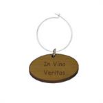 In Vino Veritas Wood Wine Glass Charm