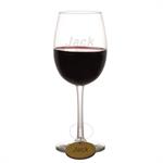 Personalized Wine Glass with Wood Wine Glass Charm
