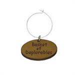 Basket of Deplorables Wood Wine Glass Charm