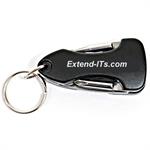 Miniature Multi-Tool Key Chain with LED Light, Black